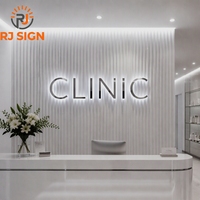 Enseigne LED personnalisée en or miroir, acier inoxydable, acrylique, logo lumineux, étanche, pour salon de beauté, spa, salon de manucure, décoration murale