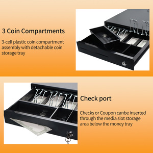 Xincode 4 Bill 3 đồng xu POS ngăn kéo tiền mặt 4b3c kim loại 335mm Kích thước ngăn kéo tiền mặt cho cửa hàng siêu thị POS hệ thống tiền mặt đăng ký GT-C335 - Product Image 4