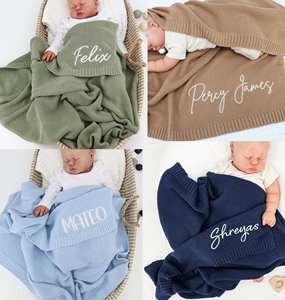 Il <span class=keywords><strong>nome</strong></span> personalizzato del Logo aziendale personalizzato di 80*100Cm fugge dalla coperta del bambino in maglia <span class=keywords><strong>per</strong></span> ricamare la coperta del bambino ricamata - Product Image 5