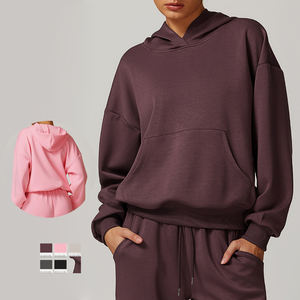 SHINBENE Air Layer da <span class=keywords><strong>donna</strong></span> oversize felpe <span class=keywords><strong>con</strong></span> <span class=keywords><strong>cappuccio</strong></span> Pullover manica lunga <span class=keywords><strong>con</strong></span> tasche canguro - Product Image 1