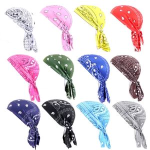 Nuevo estilo Elástico Diseñador Durag para hombres Poliéster Moda Calavera Gorras Sudor Wicking Du Rags - Product Image 2