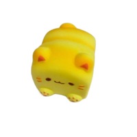 Jouet anti-stress en PU à texture douce et humide, en forme de chat, en forme de pain de mie à rebond lent, accessoire photo créatif, thème alimentaire