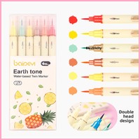 30 colores, estilo chino tradicional, rotuladores de doble punta con pincel suave, a base de agua, para estudiantes, dibujo, logotipo personalizado
