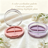 Palette de maquillage vide à 10 grilles avec couvercle transparent et base rose pour fard à paupières personnalisé et cosmétique