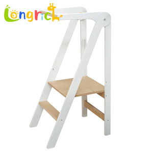 Torre di Apprendimento Montessori Pieghevole in Bambù Personalizzata per Bambini, Sgabello Ottomano Moderno per Camera da Letto, Aiuto Sicuro per la Casa - Product Image 2