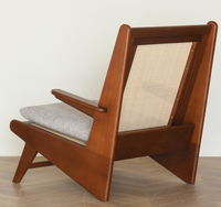 Chaise Chandigarh au design nordique moderne, fauteuil en bois massif, chaise de salle à manger en rotin simple, mobilier de maison, chaise de bar