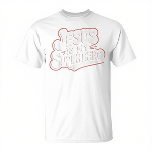 Camiseta cristiana con la frase 'Jesus es mi superhéroe' para niñas, talla para niños pequeños - Product Image 2