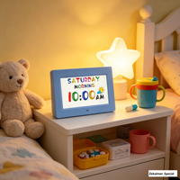 Reloj Electrónico ZKM de 7 Pulgadas HD con Versión de Voz para Niños, Reproducción de Video (MP4/AVI) y Sistema de Soporte para MP3
