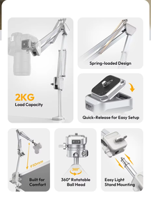 Supporto da scrivania popolare per fotocamera DSLR fotografia per Smartphone Ulanzi TH04 braccio a braccio - Product Image 2