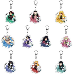Anime <span class=keywords><strong>Demon</strong></span> <span class=keywords><strong>Slayer</strong></span> Keychain Zenitsu & Nezuko Pendant Metal Keyring Jewelry for Halloween & Christmas Handmade Gift Idea - Product Image 2