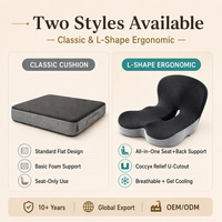 Coussin de siège orthopédique en mousse à mémoire de forme avec coussin de coccyx breveté pour soulager la pression, idéal pour le bureau, la voiture, le camion et les chaises de jeu