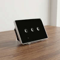 Interrupteur intelligent Tuya WiFi de luxe avec écran tactile en verre, commande vocale, étanche et durable, avec cadre en aluminium