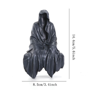 Artesanías de resina para mujeres desnudas, túnica negra aterradora, decoración de jardín gótico, adornos artesanales para exteriores - Product Image 6