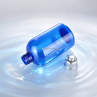 Service OEM, flacon en plastique bleu de 8 oz, flacon de gel douche, flacon de lotion pour soins de la peau, flacon de toner liquide, emballage avec bouchon à rabat