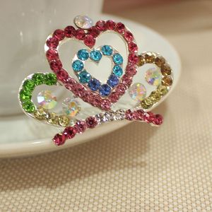 Peigne à cheveux couronne en alliage de strass, couleurs mélangées, accessoire de mariée pour mariage - Product Image 2