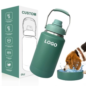 <span class=keywords><strong>2025</strong></span> último lindo patrón de pata de perro botella multifunción para mascotas para exteriores con comederos desmontables cuencos para perros - Product Image 1