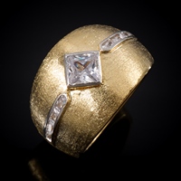 Grandes bagues en zircon cubique pour femmes, Texture tendance, finition satinée, bijoux, accessoires, grand doigt, 008510