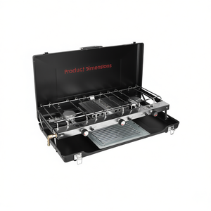 CJLY244776101AZ Estufa de Gas Portátil de 20000 BTU con 3 Quemadores de Acero Inoxidable Plegable para Cocina al Aire Libre, Camping, RV, Barbacoa - Product Image 1