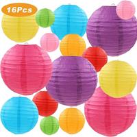 Linternas de papel coloridas-linternas de bolas decorativas colgantes de papel japonés chino