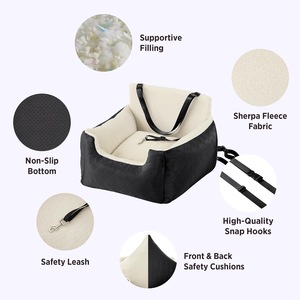 Eco-vriendelijke, waterdichte polyestervezel autostoel winter hondenbed met opbergvakken, solide vierkante vorm, afneembaar en wasbaar voor kleine honden - Product Image 4