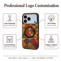 Coque de téléphone en liège naturel écologique motif floral européen pour iPhone 17, 17 Pro, 17 Pro Max, 18, 18 Pro, 18 Pro Max