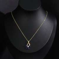 Collar con Colgante Floral Chapado en Oro CM con Circonita Multicolor Apilable para Mujer