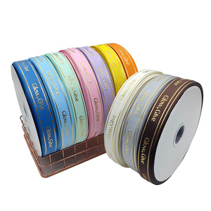ริบบิ้นโกรเกรนสีสันสดใสขนาด 1.5 ซม. 5/8 นิ้ว พิมพ์โลโก้สีทอง สำหรับงานแต่งงานและของขวัญ ลดราคาพิเศษ - Product Image 5