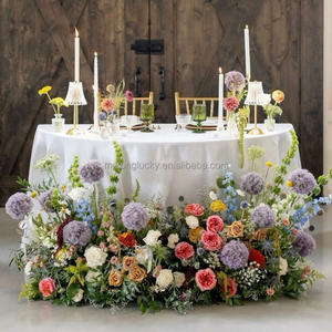 Décoration de mariage professionnelle, rangée de fleurs en soie colorées de 30 cm à 1 m pour allée de mariage, fleurs d'<span class=keywords><strong>escalier</strong></span> roses - Product Image 1