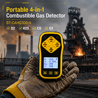 Détecteur de gaz multi-gaz portable CAATM 4 en 1, analyseur de fuite de gaz CO H2S O2 EX avec batterie rechargeable pour la sécurité industrielle