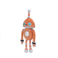 Jouet en peluche robot rembourré de coton PP, jouets en peluche robotisés personnalisables, jouet en peluche robot orange brodé avec OEM ODM
