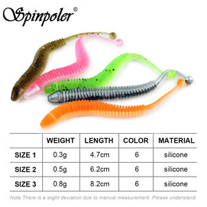 Spinpoler leurre de pêche en plastique souple appât artificiel à vis sans fin 0.3g/0.5g/0.8g appât artificiel basse truite matériel d'eau salée - Product Image 2