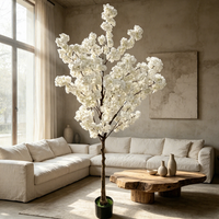 Pohon Bunga Sakura Buatan 180cm Multi-tipe, Dekorasi Kain Bunga, Pohon Sakura Palsu dalam Pot, Dekorasi Rumah & Lobi Dalam Ruangan