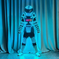 Traje de Robot LED Programable por APP con Pantalla en el Pecho, Iluminación RGB, Disfraz para Discoteca, Bar, Fiesta, Actuación en Escenario
