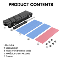 OEM Cooler II 2280 NVME Radiador M2 SSD Disipador de calor con almohadilla térmica de silicona Radiador de PC de aleación de aluminio y magnesio en stock