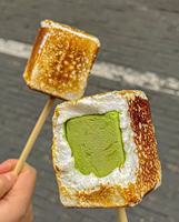 Influenceur de mode populaire : Glace à la crème aux guimauves grillées en forme de bâtonnet