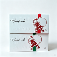 Boîte cadeau en fer blanc personnalisée avec ruban à motif de dessin animé, pour biscuits, bonbons, snacks croustillants et produits de pâtisserie de Noël et de fêtes, avec gaufrage et paillettes