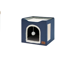 Maison pour chat pliable à 2 étages, lit-caverne double usage pour intérieur, griffoir en sisal, tour, appartement miniature, maisonnette pour chaton