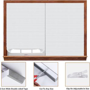 Stores plissés en papier sans fil, personnalisables, <span class=keywords><strong>à</strong></span> découper <span class=keywords><strong>sur</strong></span> mesure, auto-adhésifs, temporaires, sans perçage, pour fenêtres, portes et maison - Product Image 6