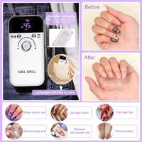 Lime à ongles électrique rechargeable professionnelle 45000 tr/min pour le retrait du gel acrylique, le polissage, kit de manucure et pédicure pour la maison et le salon