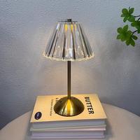 Lampe de table LED sans fil à capteur tactile, rechargeable sur batterie, alimentée en courant continu, en fer, à intensité variable, pour hôtel, bar, chambre à coucher