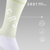 Chaussettes de cyclisme Tarstone Color Block Vert Blanc, longueur mi-mollet, en nylon respirant, personnalisables pour hommes et femmes, vente en gros
