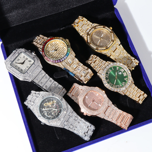 Gold <strong>Watch</strong> Men Brand Diamond Mens <strong>Watches</strong> Top Brand Luxury <strong>Iced</strong> <strong>Out</strong> Male Quartz <strong>Watch</strong> Calender Unique Gift for Men - Product Image 1