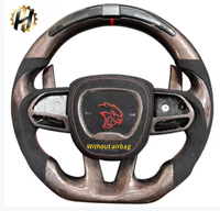Volant en fibre de carbone personnalisé, couleur LED personnalisable, design sportif à 4 branches, options plat/D-shape/F1 pour Dodge Charger