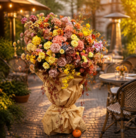 Flores Artificiales Grandes al por Mayor de Fábrica en Tono Maillard, Flores Otoñales Color Caramelo para Decoración de Bodas, Banquetes, Escaparates y Exhibiciones Comerciales