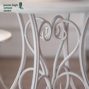 Pháp-phong cách cổ điển rèn sắt Bàn cà phê tựa lưng ghế lãng mạn ngoài trời sân ban công thiết lập cho buổi chiều trà - Product Image 4