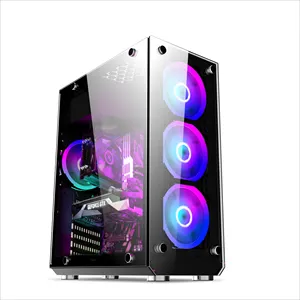 rgb mid Atx PC cpu cabinet game glass gaming computer cases & towers