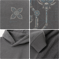 Sweat-shirt à capuche gris surdimensionné en mélange coton-polyester, impression par transfert thermique sur mesure ODM, grande taille, marque privée