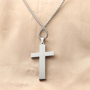 Men's Stainless Steel <b>Cross</b> Pendant Necklace Geometric Design For Fashion Jewelry 12078 - Product Image 2
