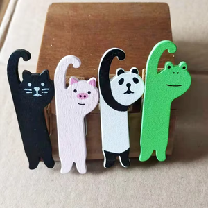 Klip Penyimpanan Kayu untuk Dinding Foto, Klip Pesan Kayu Motif Hewan Kartun, Klip Segel dan Pengemasan Catatan - Product Image 5