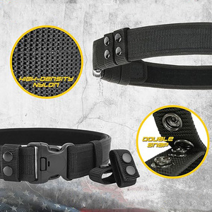 Pelepasan cepat <span class=keywords><strong>2</strong></span> "sabuk tugas taktis dengan <span class=keywords><strong>Hook</strong></span> & <span class=keywords><strong>Loop</strong></span> Lining, 4 penjaga hitam Molle sabuk tempur untuk Ranger pelatihan keamanan harian - Product Image 3